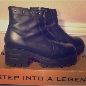 Black Leather Harley Davidson Boots